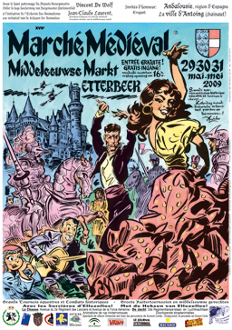 Affiche Marché Médiéval 2009 par Guy Dedecker