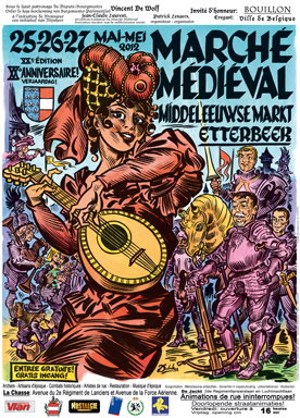Affiche Marché Médiéval 2012 par Guy Dedecker